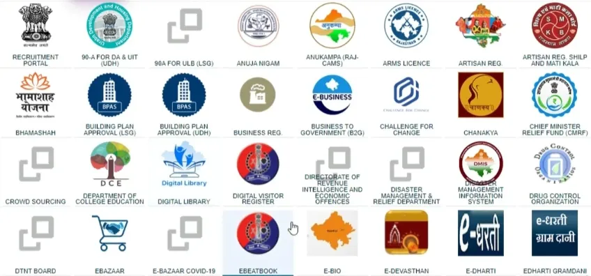 SSO ID Portal Rajasthan पर उपलब्ध सेवाएं